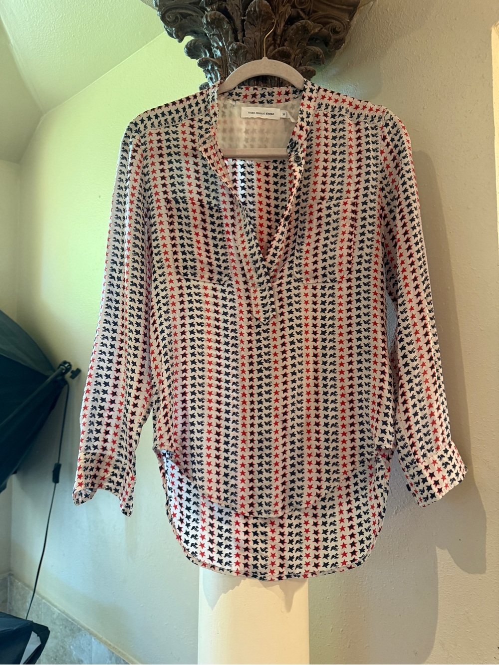 Isabel Marant Pink Printed Button-Down Blouse